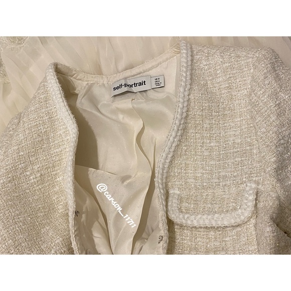 NEW Self Portrait Tweed Boucle Belted Dress US4 - Picture 5 of 16